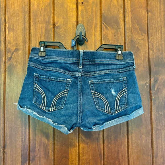 Low-rise ripped dark wash denim short-shorts - Picture 2 of 2